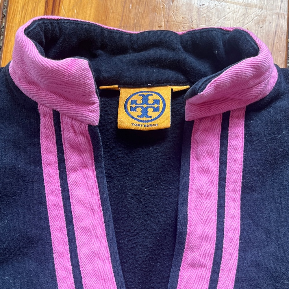 Tory Burch Navy and Pink tunic sweatshirt - Picture 2 of 2